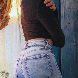 Skinny Stone Washed Denim Pants